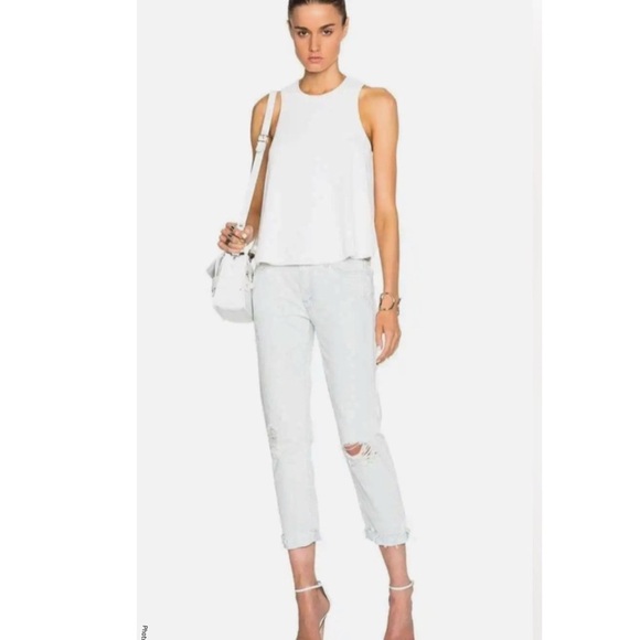 MOTHER the Drop Out Fray in Part Favor White size 26 Ankle Cropped Jeans - Picture 1 of 9
